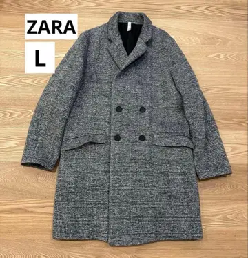 ZARA MEN 그레이 계열 더블 브레스트 롱 코트 L 새상품급 자라