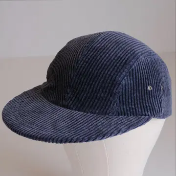굵은 폭 코듀로이/네이비/선페이드/롱 빌/4 패널/네이비/핸드메이드