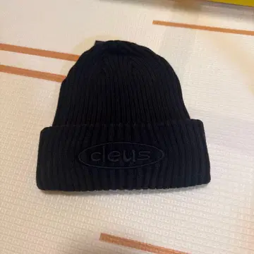 [ 새상품급 ] DEUS 빈티지풍 블랙 니트 모자