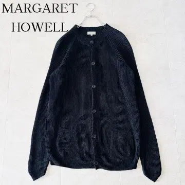 극미품 마가렛호웰 린넨 100% 하찌 편직 가디건 3L 네이비
