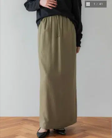 crewre 텐셀 코튼 피케 I라인 스커트