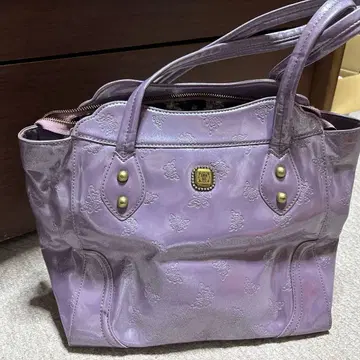 ANNA SUI 젤라토 에나멜 버터플라이 토트백 라이트 퍼플