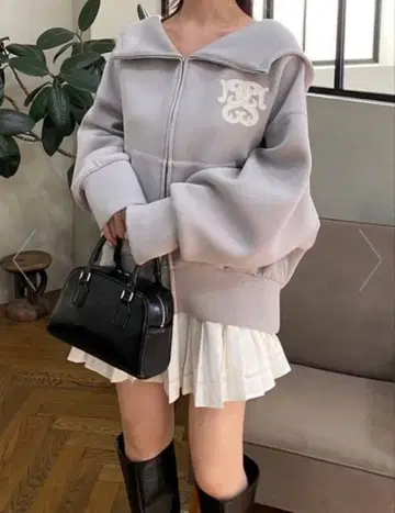 스나이델 볼륨 후드티 그레이