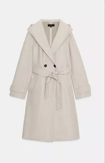 ZARA 소프트 후드 부착 롱 코트