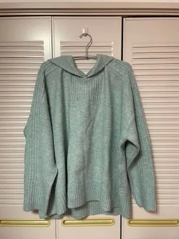 IEDIT 후드 부착 니트 스웨터 민트 그린 ( 펠리시모 )