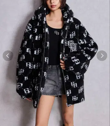 GYDA 제이다 GG 로고 패턴 보아 블루종 후드 부착