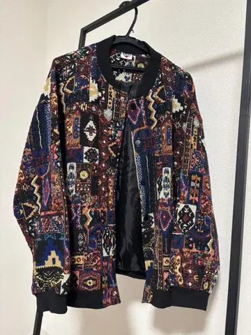 HOOK- 패치워크 기하학 패턴 고블랑 데님 블루종