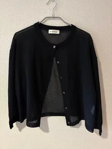 INED 블랙 시어 가디건 긴팔