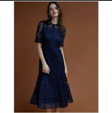 CELFORD 네이비 레이스 머메이드 드레스