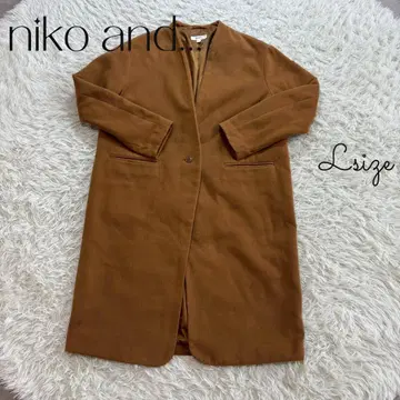 NIKO AND 니코앤드 롱 코트 노카라 코트 브라운 구제 의류