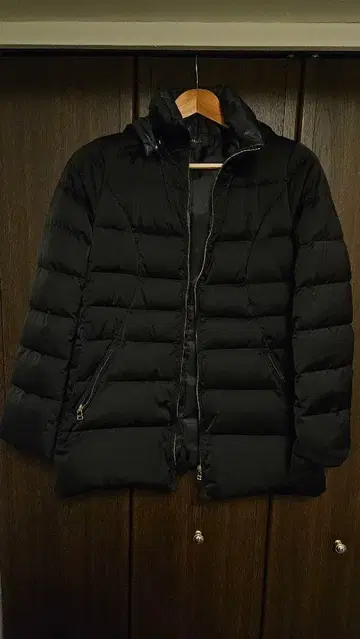 리플렉트 롱 다운 코트 블랙