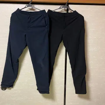 유니클로 웜 팬츠 네이비, 블랙 세트 M
