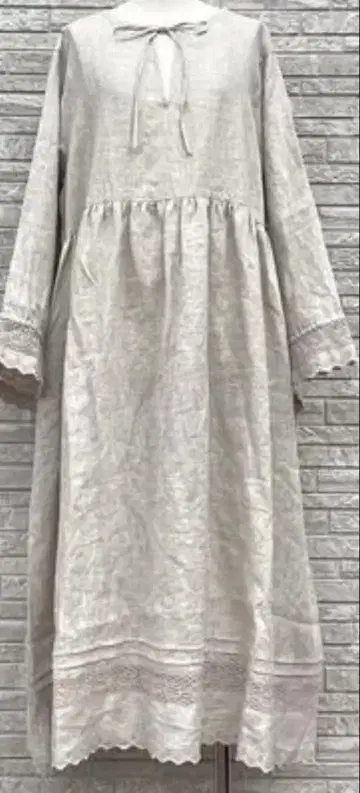 최종 가격 사만사 모스모스 타치카와 한정판 린넨 스키퍼 원피스 아이보리