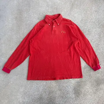 EVISU 에비수 빨간색 피케 셔츠 레어 90s 00s