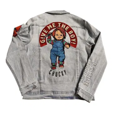 처키 그래픽 데님 자켓