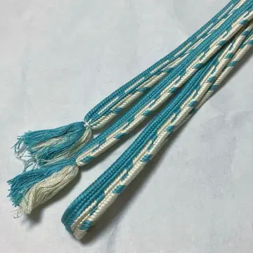 허리띠 순수 실크 스카이블루 화이트 새상품급