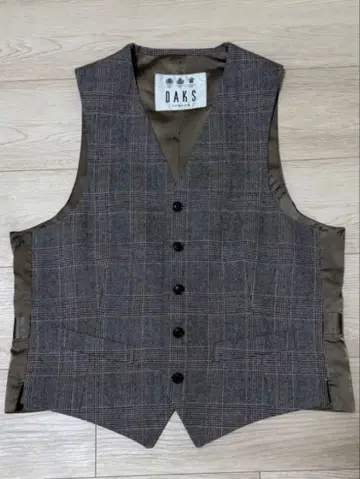 DAKS 닥스 수트 베스트 체크 울 큐프라