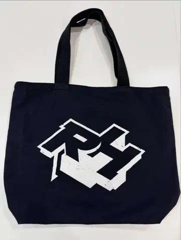 RUSH HOUR 레코드샵 오리지널 RH 로고 토트백 네이비 오란다