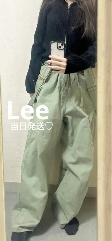당일 발송 LEE 카키 살로펫 데님 프리 사이즈