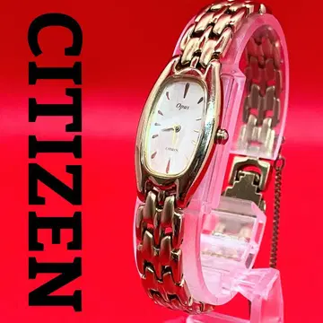 CITIZEN Opus 쿼츠 손목시계 골드 스퀘어 새상품 배터리 오샤레