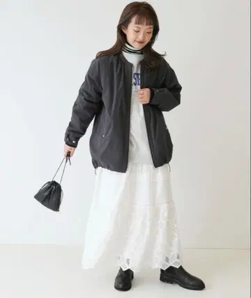 SLOBE IENA 3WAY 노카라 개더 블루종