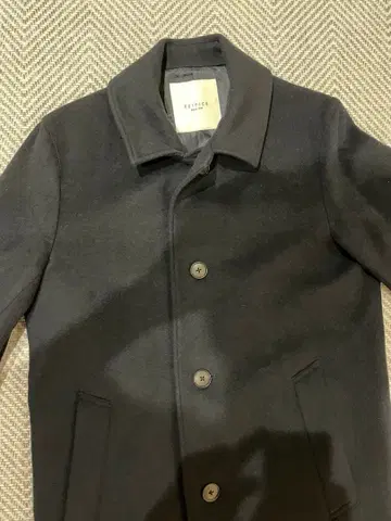 EDIFICE 에디피스 울 비버 스텐 코트 스텐 칼라 네이비