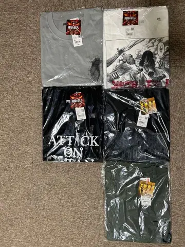 [ 새상품 ] 진격의 거인 T셔츠 5장 세트 3XL