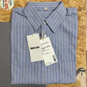 MUJI LABO 긴팔 포플린 레귤러 카라 셔츠 사이즈 S