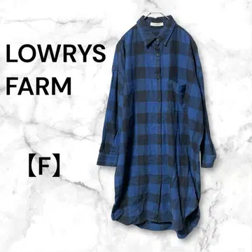 로리즈팜 셔츠 원피스 체크 무늬 코튼 긴팔 FREE