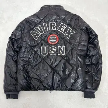 AVIREX 남성용 M 블랙 충전솜 다운 자켓 퀼팅 자켓