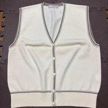 [Aquascutum] V넥 베스트 LL 화이트