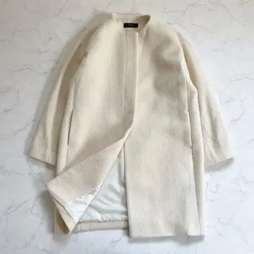 저널 스탠다드 리룸 노카라 코트 모헤어 알파카 아이보리