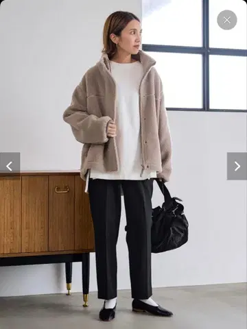 FRAMeWORK 양면 기모 팬츠 블랙 38