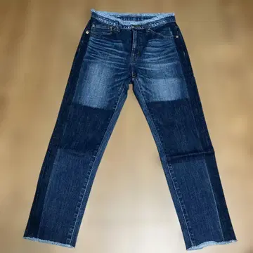 큐브 슈가 스트레이트 데님 다크 블루