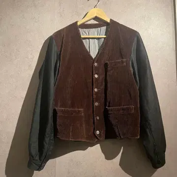 베스트 자켓 동물 버튼 6 버튼 라이트 몰스킨 프랑스 30s