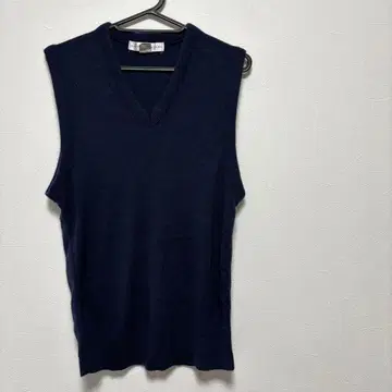 GEOFFREY BEENE 네이비 니트 베스트 L