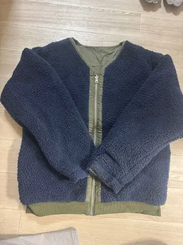 NANEA 네이비 보아 자켓 리버서블