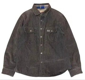 90s BOSTON TRADERS 안감 체크 브라운 코듀로이 셔츠