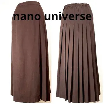 나노 유니버스 뒷면 플리츠 롱 스커트 맥시 브라운 786