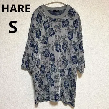 HARE 하레 새상품급 꽃무늬 반팔 니트 풀오버 올 패턴 썸머 니트 S