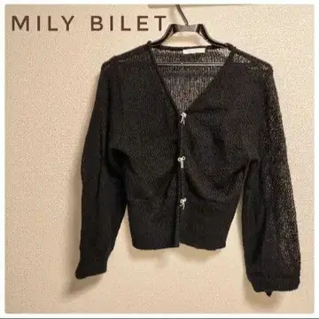 [ 새상품급 ] mily bilet 밀리 빌레 블랙 V넥 긴팔 가디건