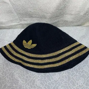 아디다스 골드 라인 로고 버킷 햇 y2k 트레포일