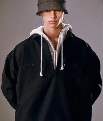 cootie PolyesterTwill Half Zip WorkShirt