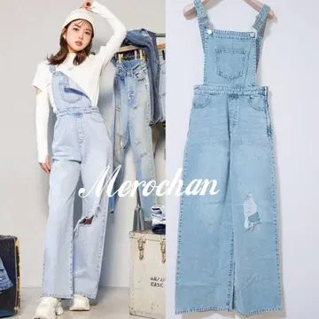 Darich 컷 데미지 데님 살로펫 M 파랑