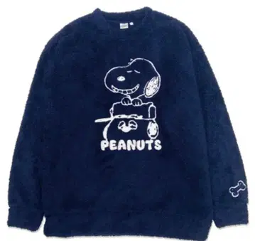 스누피 올라프 보아 트레이닝복 자수 남성용 L 네이비