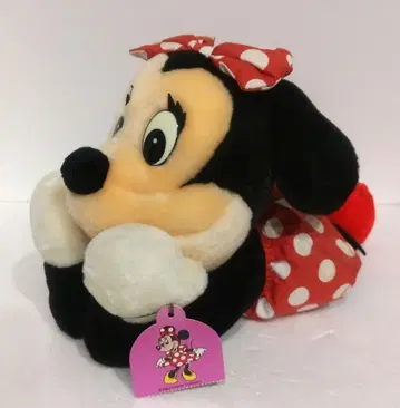 디즈니랜드 미니 마우스 누워있는 봉제 인형 미니 레트로