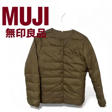 [ 새상품급 ] 무인양품 경량 다운 포켓터블 노카라 자켓 M