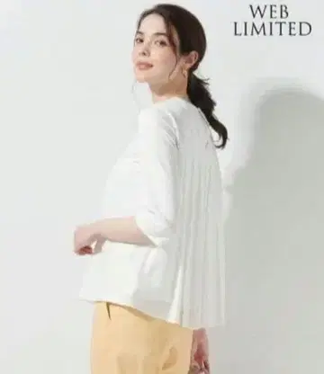 23구 컴팩트 분또 백 플리츠 티셔츠 화이트 [ 사이즈 32 ]