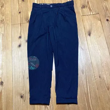 플라보아 팬츠 핀스트라이프 패치