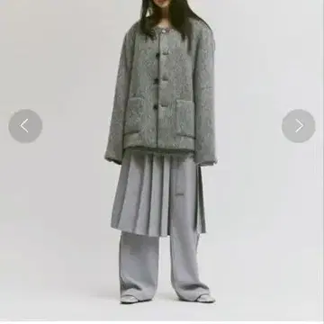 FEKETE WRAPPING PLEATS SKIRT 그레이